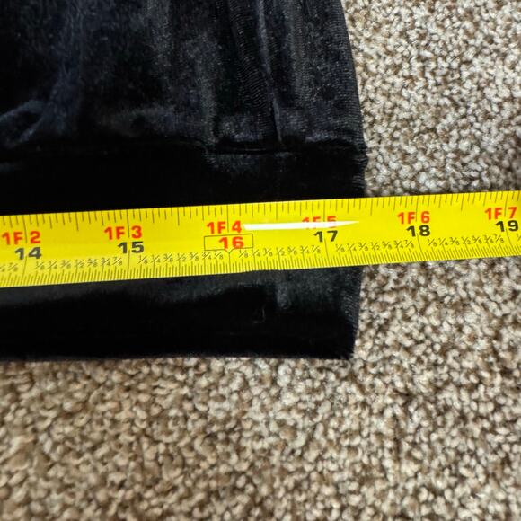 THML Women's Black Velvet Puff Sleeve Top Sheer Crewneck Size L Holiday Work - Picture 8 of 8